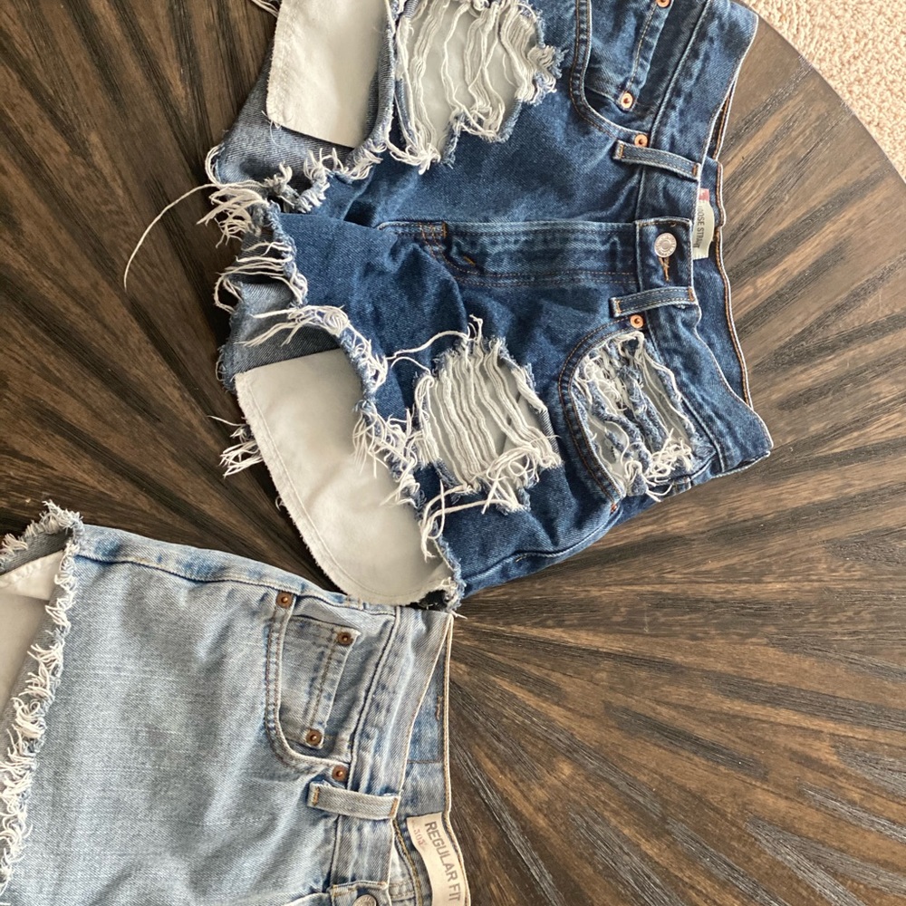 Vintage customized distressed denim shorts